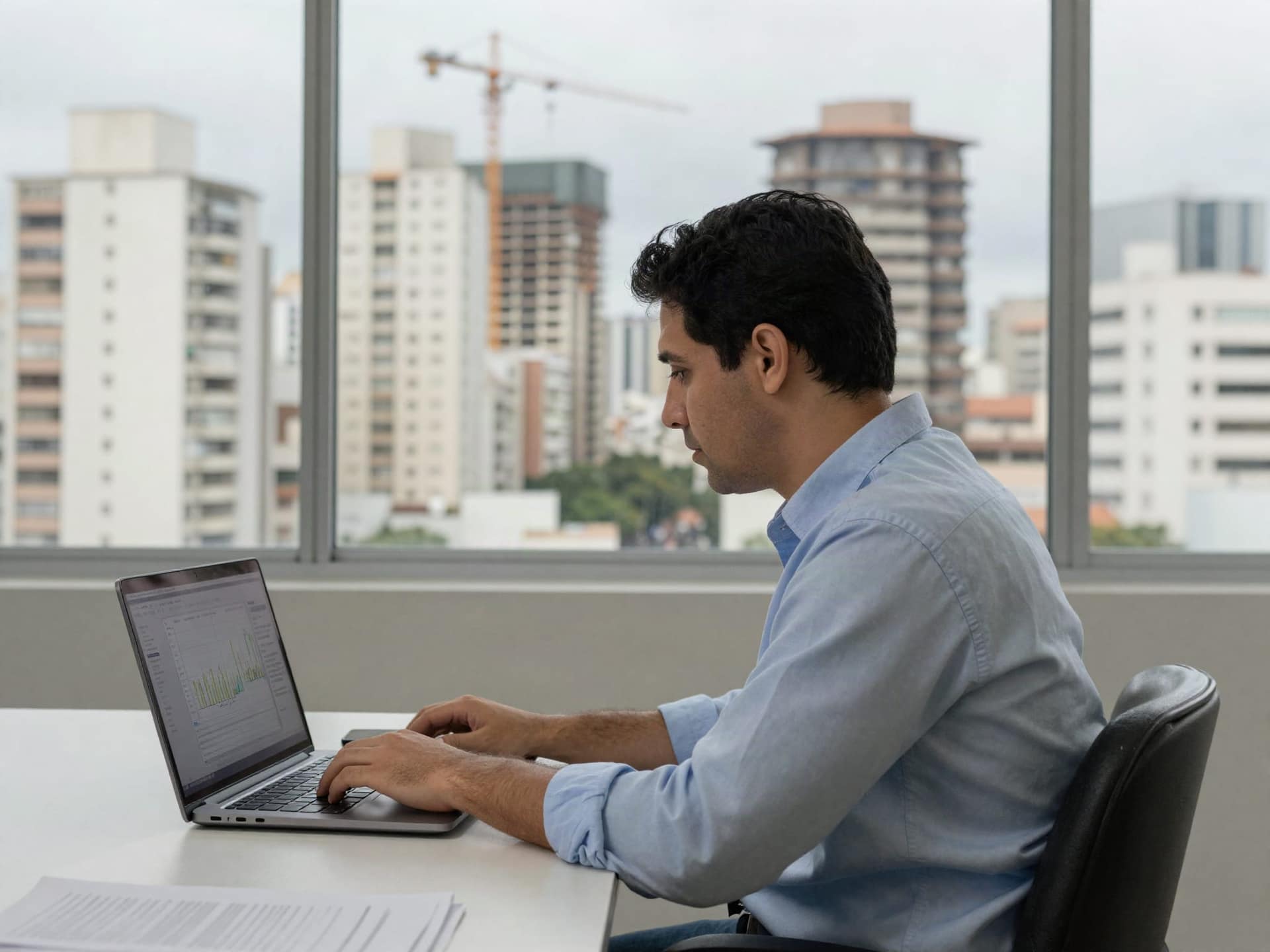 Analista de fundo imobiliário acompanhando a carteira de empreendimentos